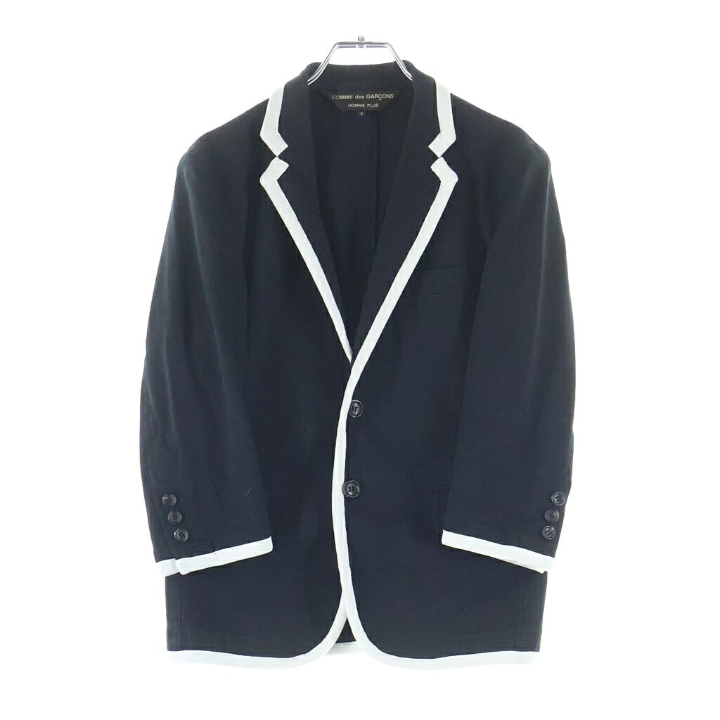 COMME des GARCONS HOMME PLUS(コムデギャルソンオムプリュス) 7分袖パイピング 2Bストレッチジャケットジャケットブラック/ホワイトPA-J096