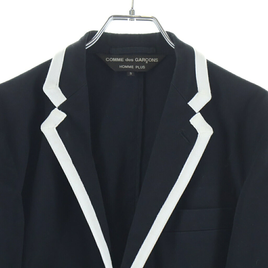 COMME des GARCONS HOMME PLUS(コムデギャルソンオムプリュス) 7分袖パイピング 2Bストレッチジャケットジャケットブラック/ホワイトPA-J096