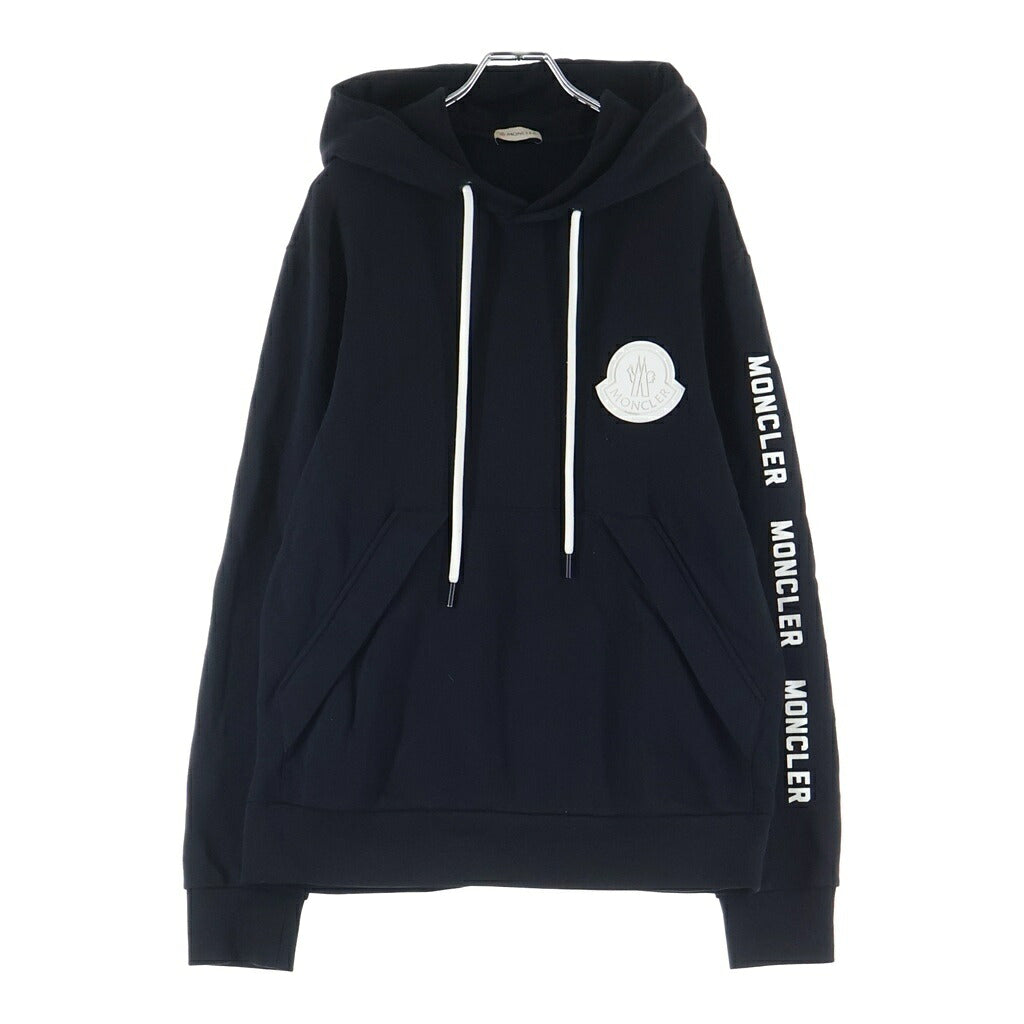 MONCLER(モンクレール) マグリア ロゴワッペン プリント フーディー コットンパーカー ブラック E20918046450 V8048