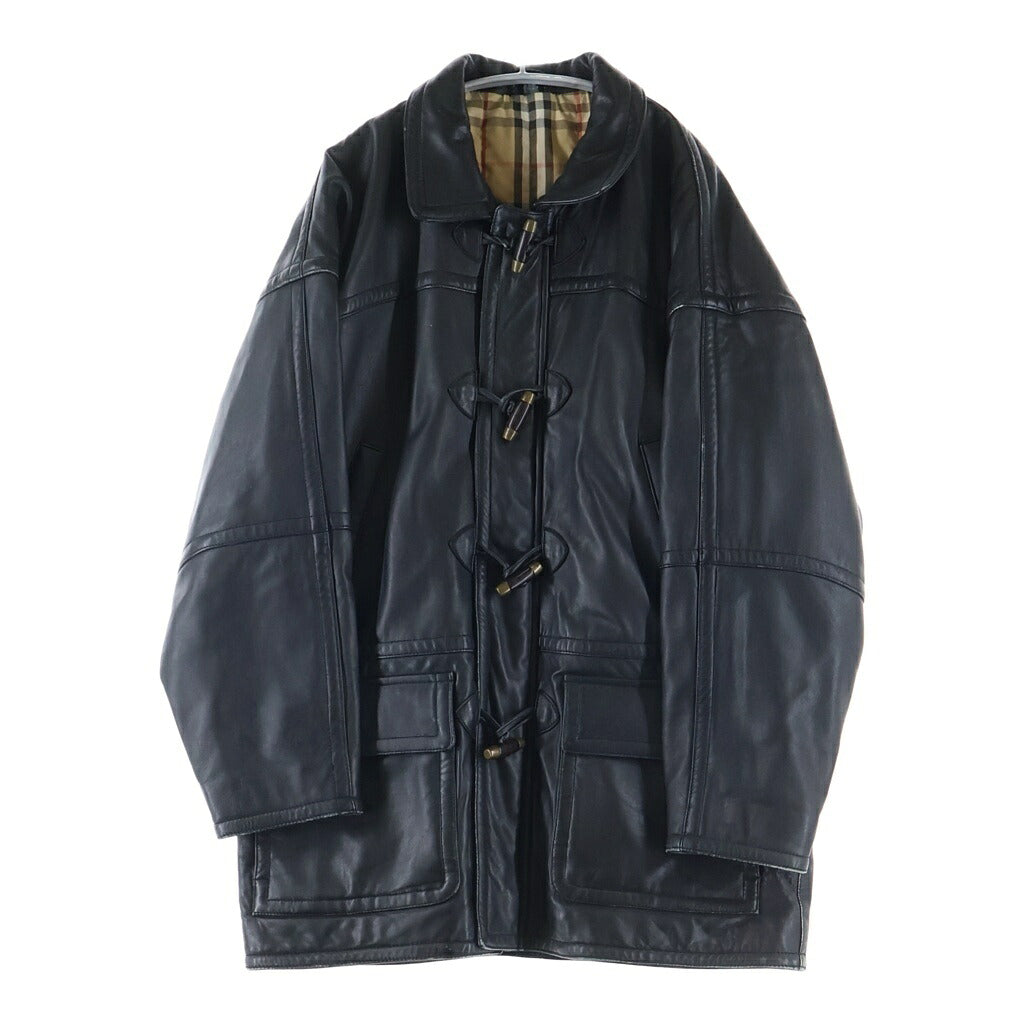 BURBERRY(バーバリー) ノバチェック ダッフルコート ブラック レザー