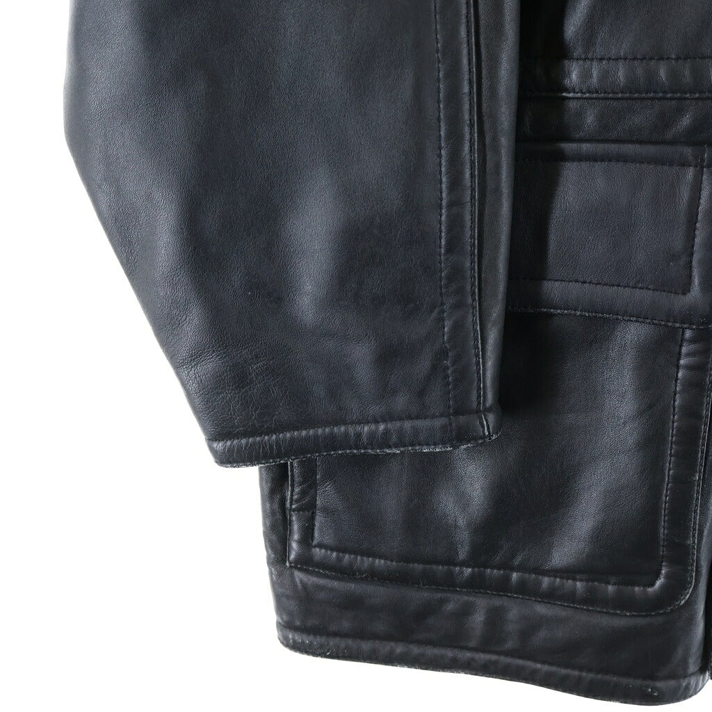 BURBERRY(バーバリー) ノバチェック ダッフルコート ブラック レザー