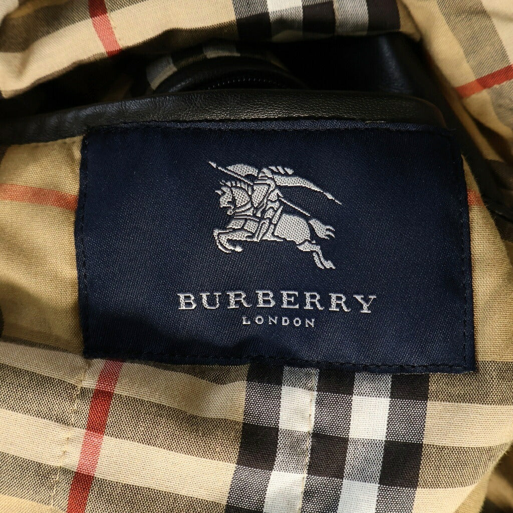 BURBERRY(バーバリー) ノバチェック ダッフルコート ブラック レザー