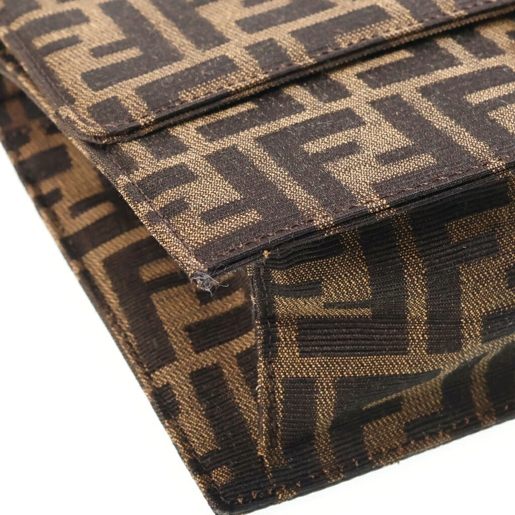 FENDI(フェンディ) ズッカ マンマバケット ハンドバッグ ワンショルダーバッグ ブラウン キャンバス×レザー 0915887991