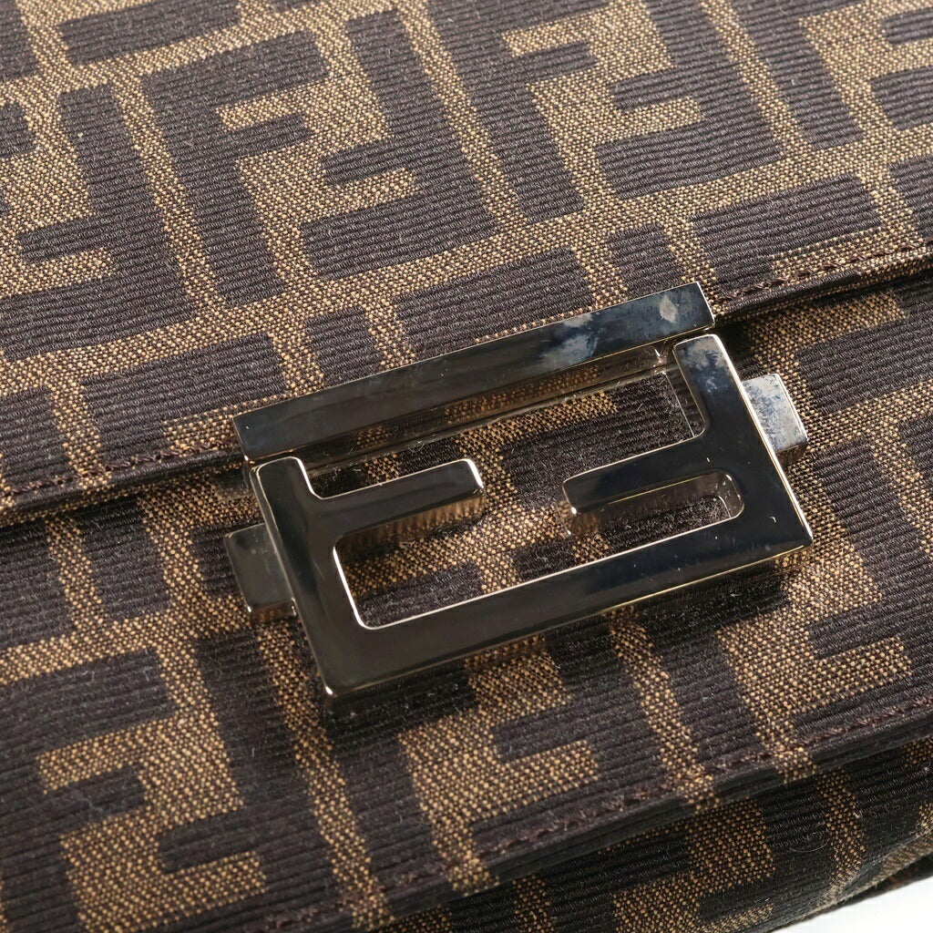 FENDI(フェンディ) ズッカ マンマバケット ハンドバッグ ワンショルダーバッグ ブラウン キャンバス×レザー 0915887991