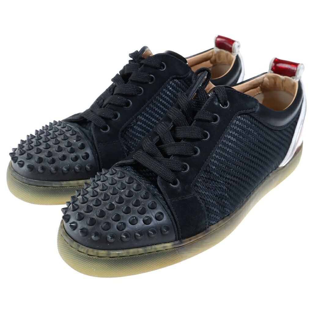 CHRISTIAN LOUBOUTIN(クリスチャンルブタン) ファン ルイス ジュニア スパイク スタッズ フラットローカットスニーカー ブラック