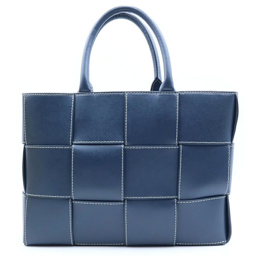 BOTTEGA VENETA(ボッテガヴェネタ) アルコ トート ラージ 2WAYハンドバッグ ショルダーバッグ トートバッグ ブルー レザー シルバー金具