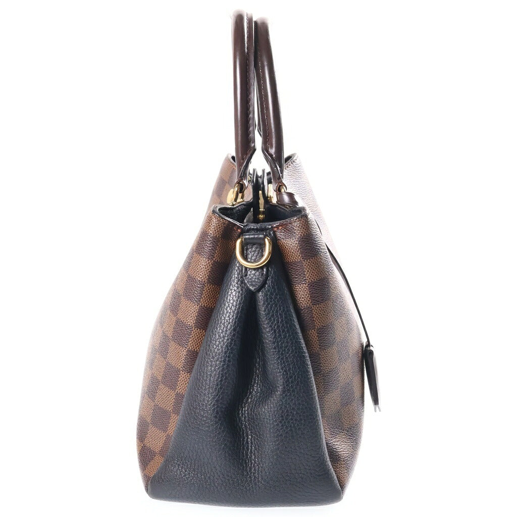 LOUIS VUITTON(ルイヴィトン) ダミエ ブリタニー 2WAYハンドバッグ ショルダーバッグ ブラック×ブラウン レザー×PVC N41673 ゴールド金具