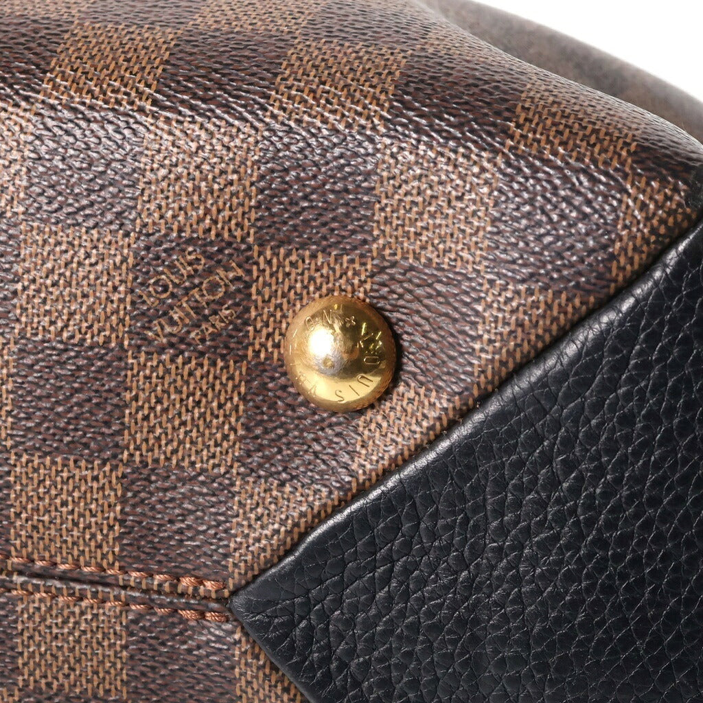 LOUIS VUITTON(ルイヴィトン) ダミエ ブリタニー 2WAYハンドバッグ ショルダーバッグ ブラック×ブラウン レザー×PVC N41673 ゴールド金具
