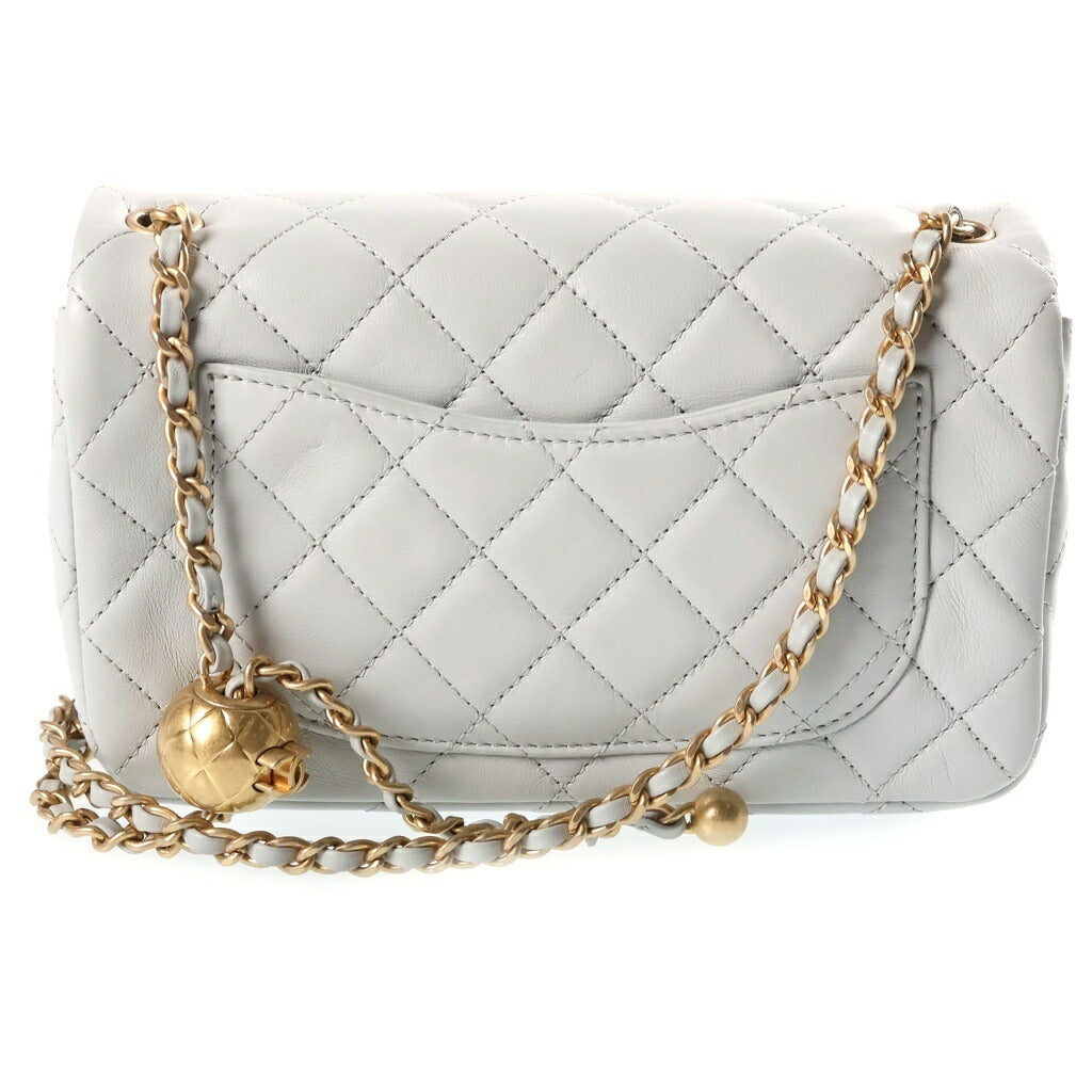 CHANEL(シャネル) ミニマトラッセ Sフラップ Sチェーンショルダーバッグ ミニバッグ ライトブルー ラムスキン プレートシリアル AS1787 ゴールド金具