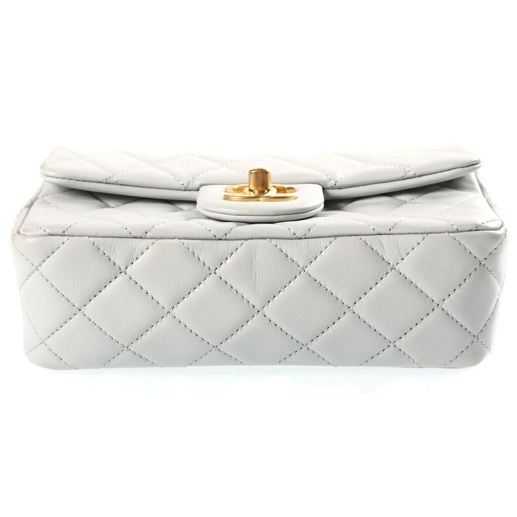 CHANEL(シャネル) ミニマトラッセ Sフラップ Sチェーンショルダーバッグ ミニバッグ ライトブルー ラムスキン プレートシリアル AS1787 ゴールド金具