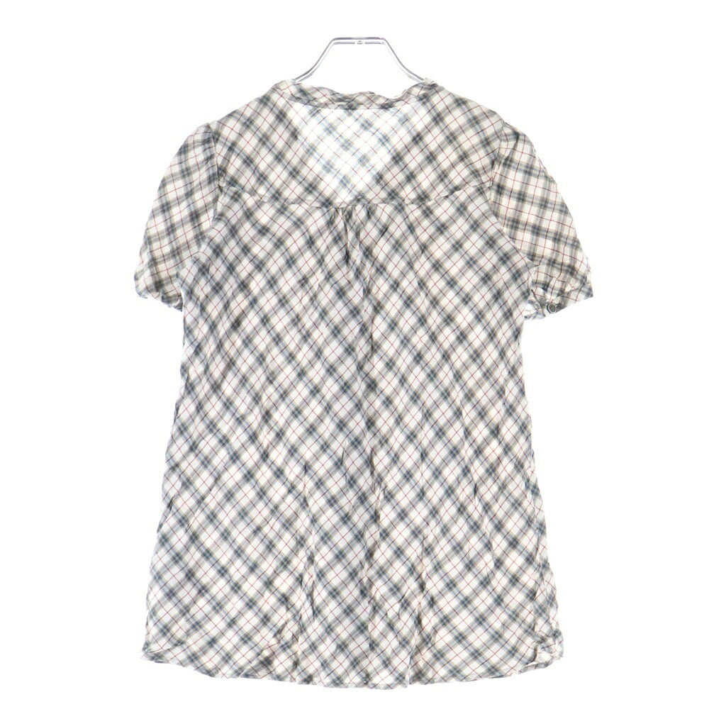 BURBERRY BLUE LABEL(バーバリーブルーレーベル) ブラウス 半袖 トップス リボンタイ ノバチェック コットン マルチカラー E1M14-415-02