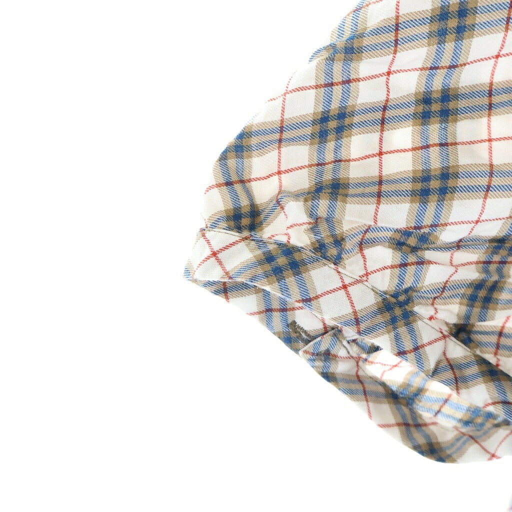 BURBERRY BLUE LABEL(バーバリーブルーレーベル) ブラウス 半袖 トップス リボンタイ ノバチェック コットン マルチカラー E1M14-415-02