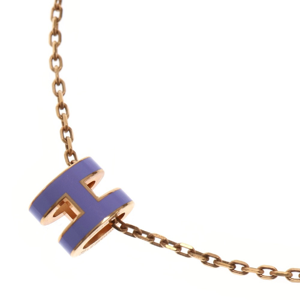 HERMES(エルメス) ポップアッシュミニ ネックレス GP リラ ピンクゴールド×パープル ペンダント アクセサリー