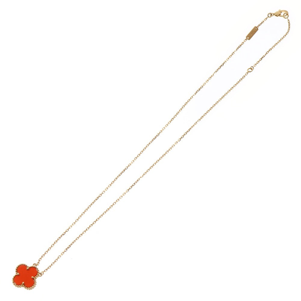 Van Cleef & Arpels(ヴァンクリーフアンドアーペル) ヴィンテージアルハンブラ カーネリアン ネックレス Au750 YG イエローゴールド ジュエリー VCARD38500