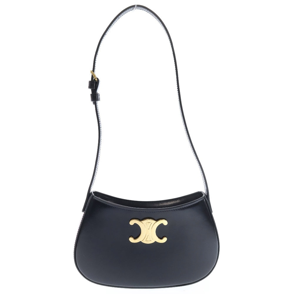 CELINE(セリーヌ) トリオンフ ワンショルダー ミディアム ティリー バッグ ブラック レザー ゴールド金具