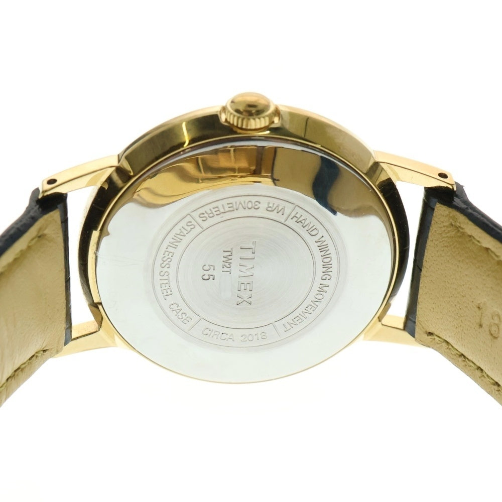 TIMEX(タイメックス) マーリン シルバー文字盤 腕時計 ウォッチ ブラック ゴールド SS×社外レザー/手巻き 2022/01/05 TW2T18400