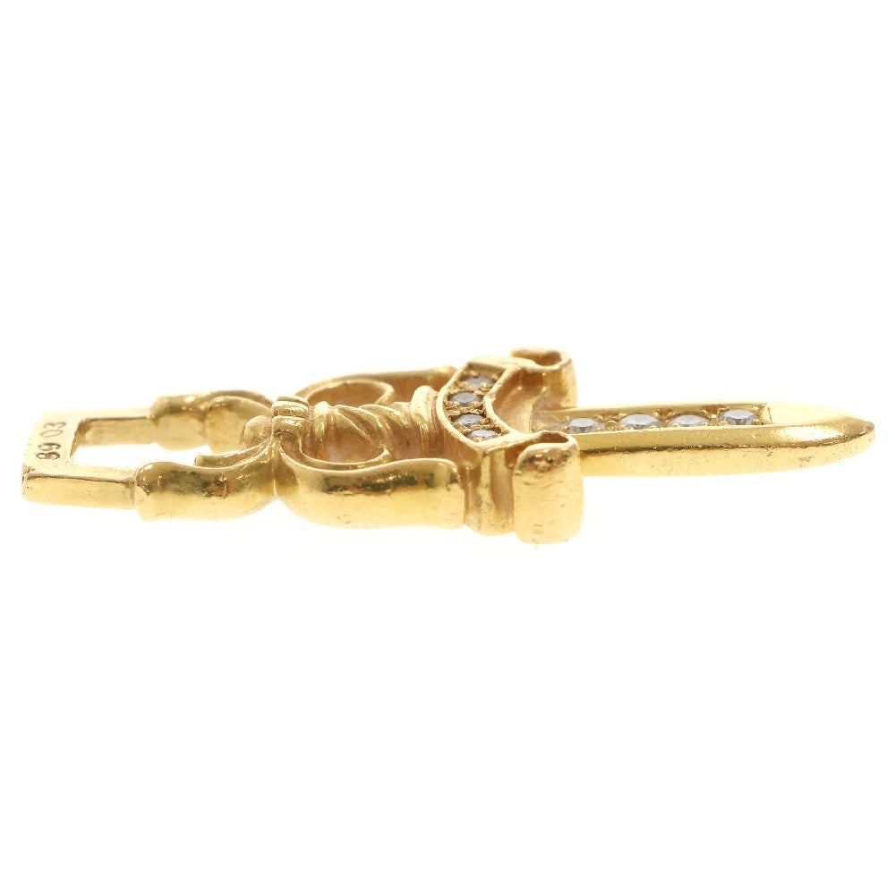 CHROME HEARTS(クロムハーツ) 22K #10 DAGGER ダガー アフターダイヤ ペンダント ネックレストップ ゴールド