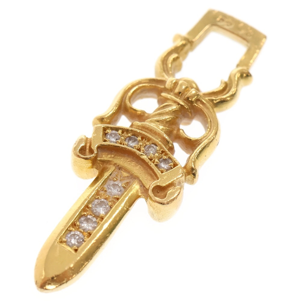 CHROME HEARTS(クロムハーツ) 22K #10 DAGGER ダガー アフターダイヤ ペンダント ネックレストップ ゴールド