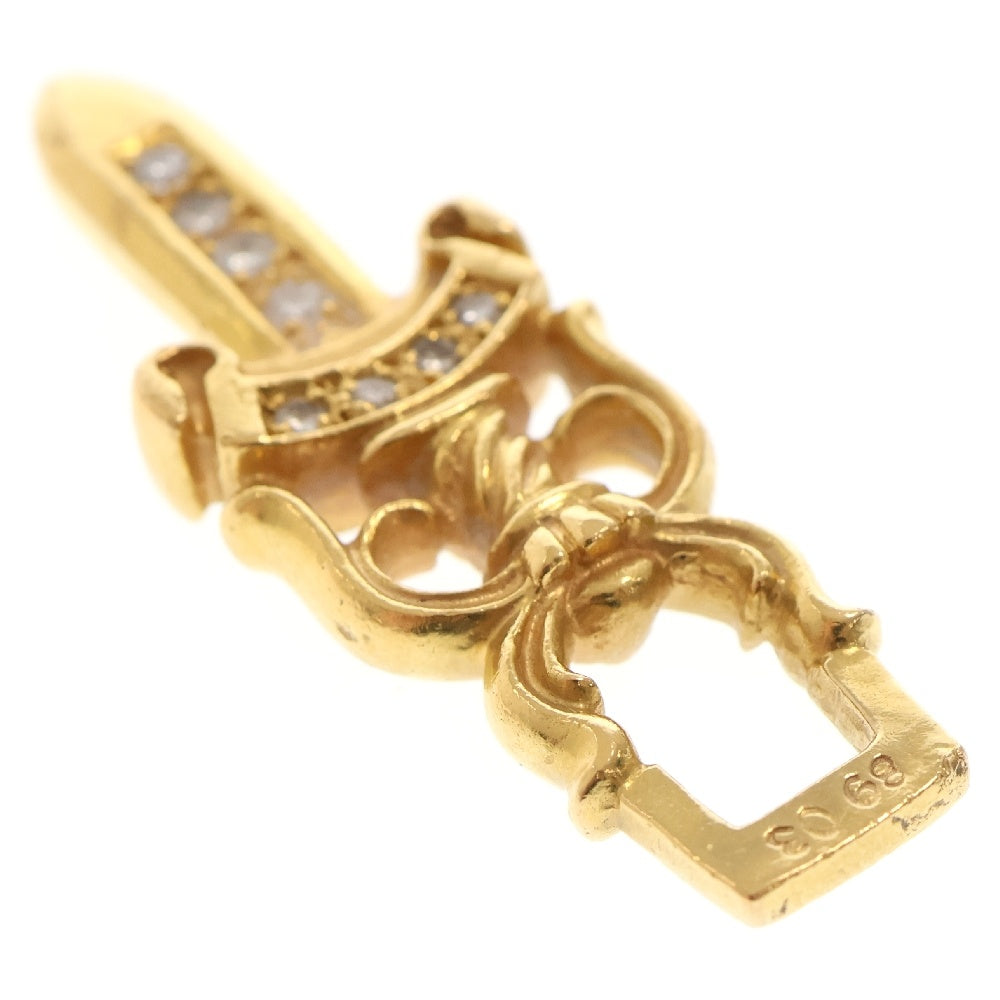 CHROME HEARTS(クロムハーツ) 22K #10 DAGGER ダガー アフターダイヤ ペンダント ネックレストップ ゴールド