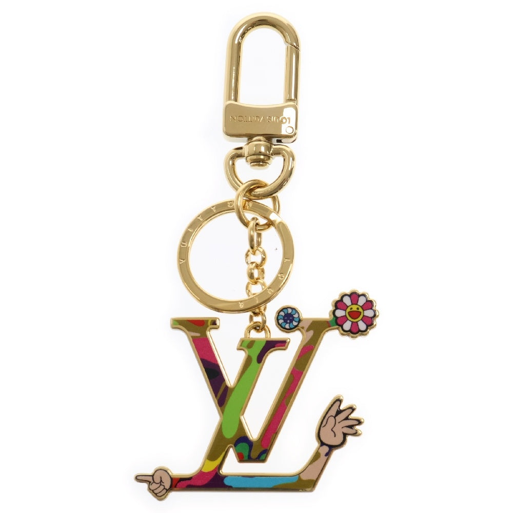 LOUIS VUITTON(ルイヴィトン) ×TM LVアイコニック スーパーフラット バッグチャーム キーホルダー ゴールド メタル M02468