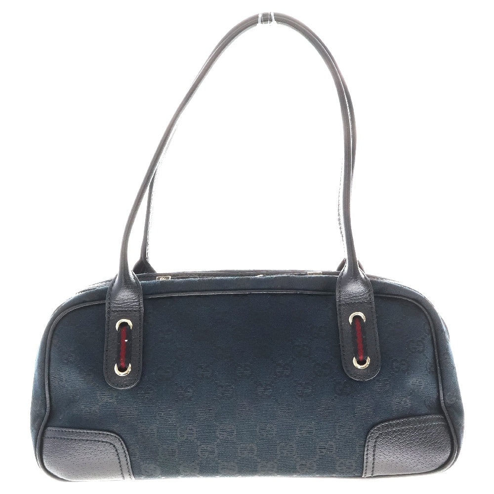 GUCCI(グッチ) GGキャンパス シェリーライン リボン付 プリンシーハンドバッグ ブラック レディース 161720
