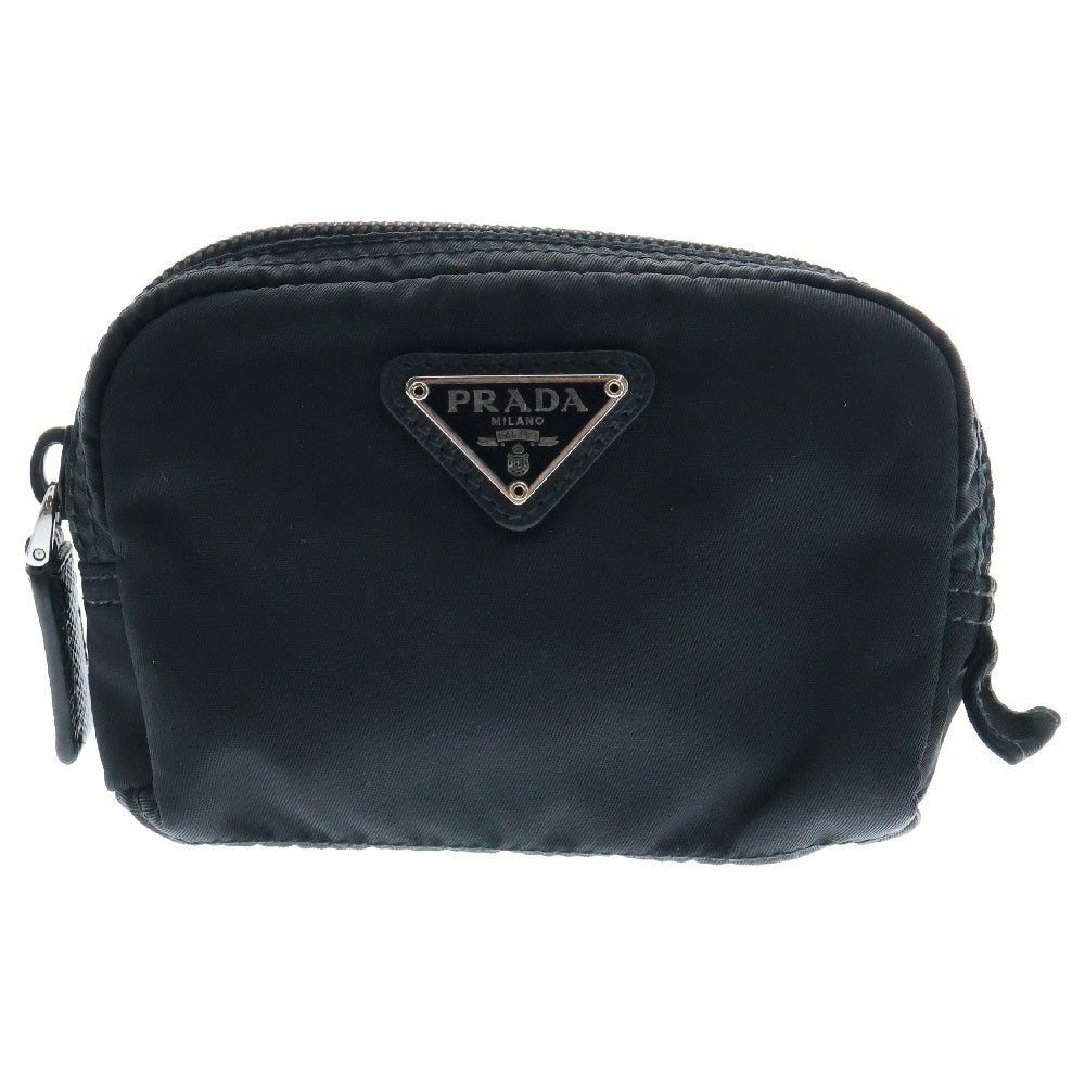 PRADA(プラダ) Re-nylon ポーチ 黒 ナイロン コスメポーチ トライアングルロゴ 1NA021
