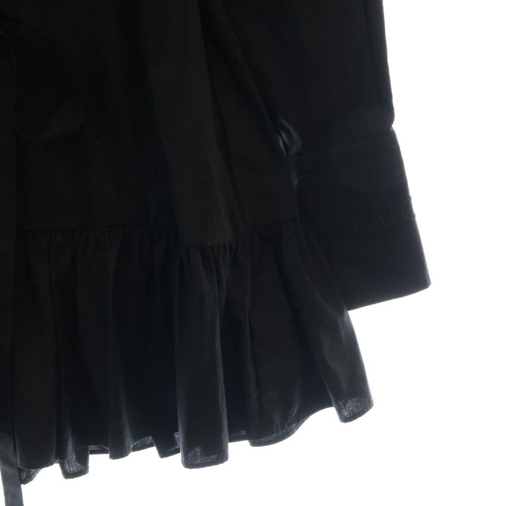 PATOU(パトゥー) Ruffle mini shirt dress ベルト付 フリル ミニシャツドレス ブラック レディース DR1360017999B