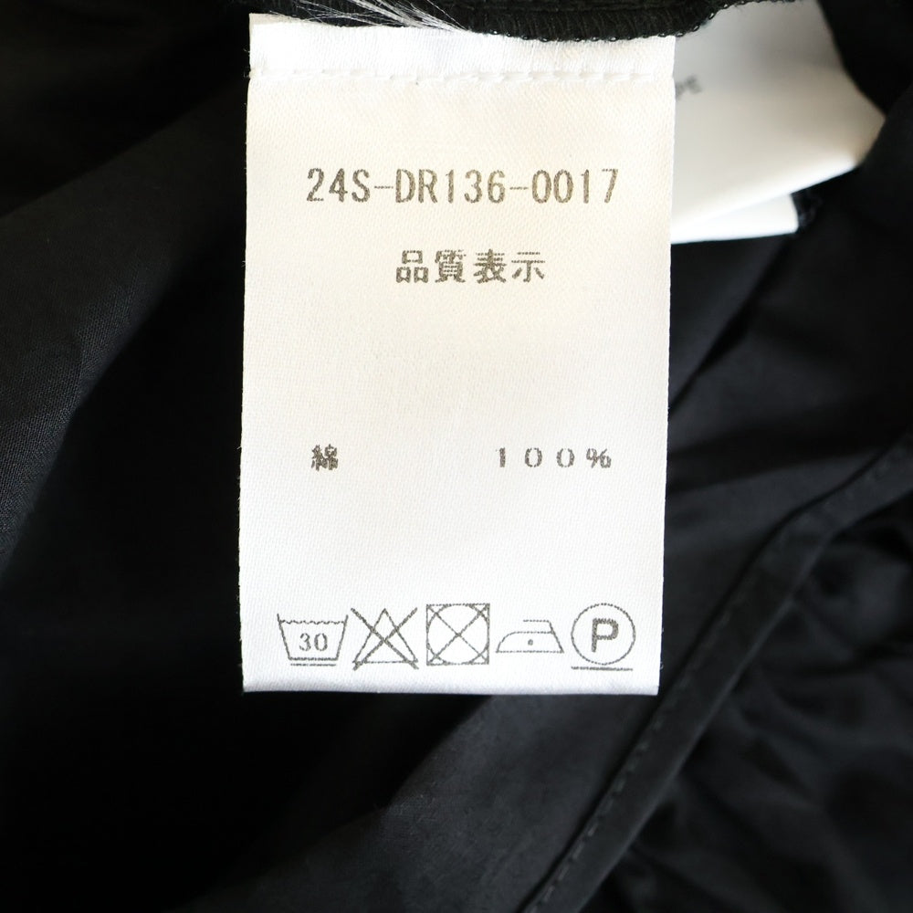 PATOU(パトゥー) Ruffle mini shirt dress ベルト付 フリル ミニシャツドレス ブラック レディース DR1360017999B