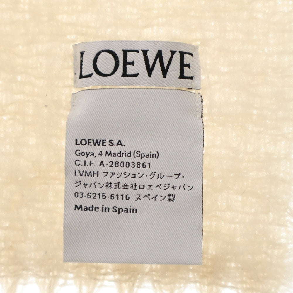 LOEWE(ロエベ) アナグラム マフラー モヘヤ フリンジ アイボリー