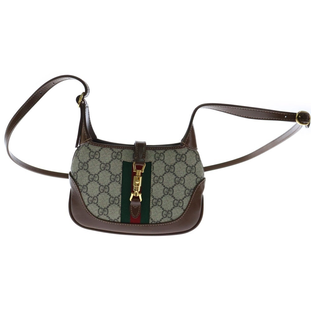 GUCCI(グッチ) GGスプリーム ジャッキー 1961 ショルダーバッグ ブラウン レザー シェリーライン 637092