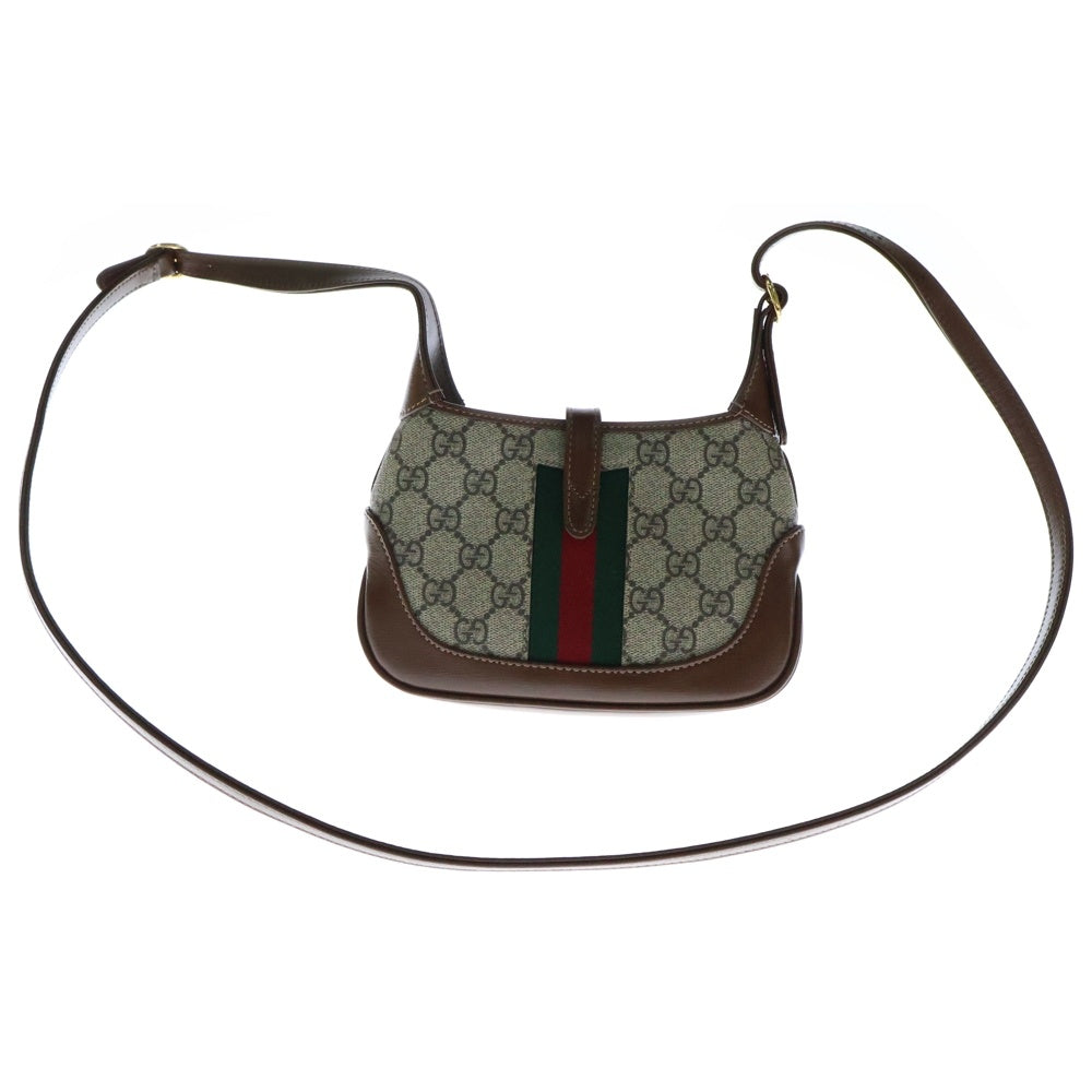 GUCCI(グッチ) GGスプリーム ジャッキー 1961 ショルダーバッグ ブラウン レザー シェリーライン 637092