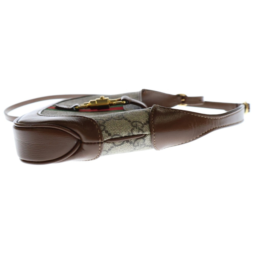 GUCCI(グッチ) GGスプリーム ジャッキー 1961 ショルダーバッグ ブラウン レザー シェリーライン 637092