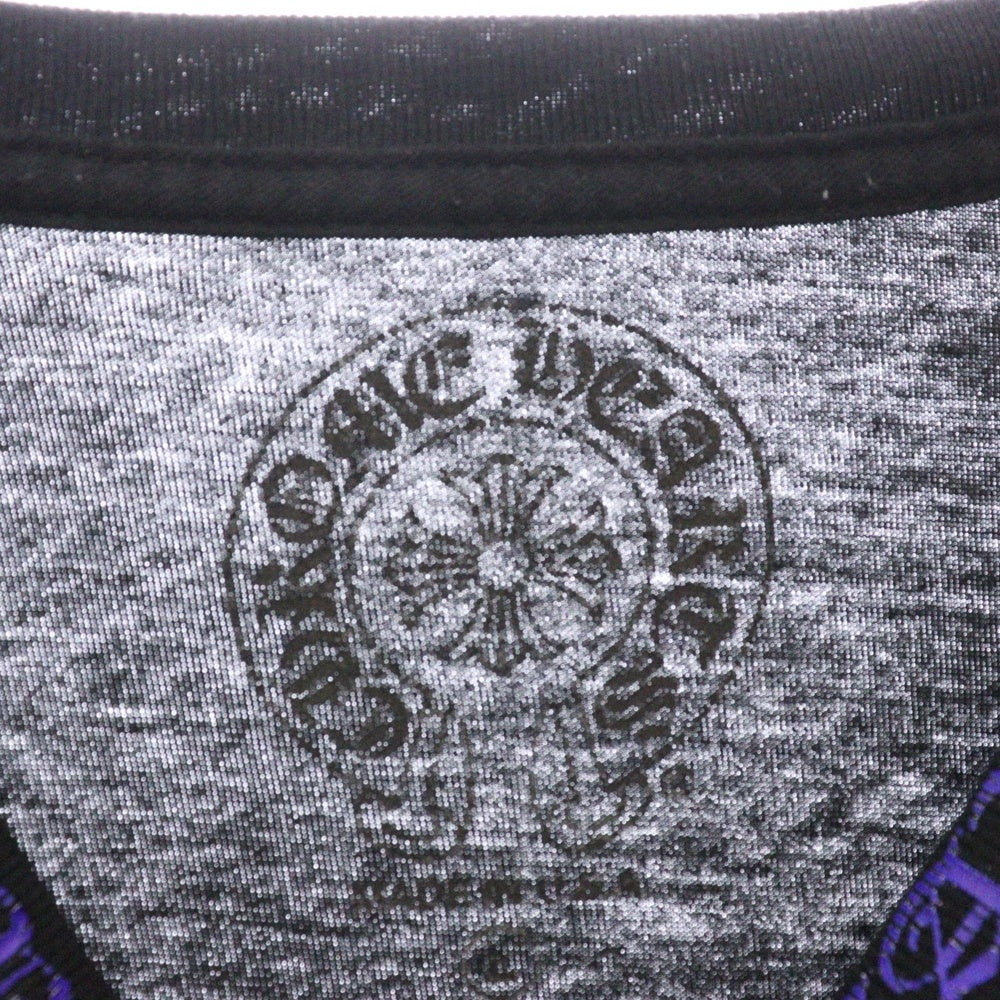 CHROME HEARTS(クロムハーツ) Neck Logo L/S TEE ネックロゴ ロングスリーブカットソー 長袖Tシャツ ブラック×パープル