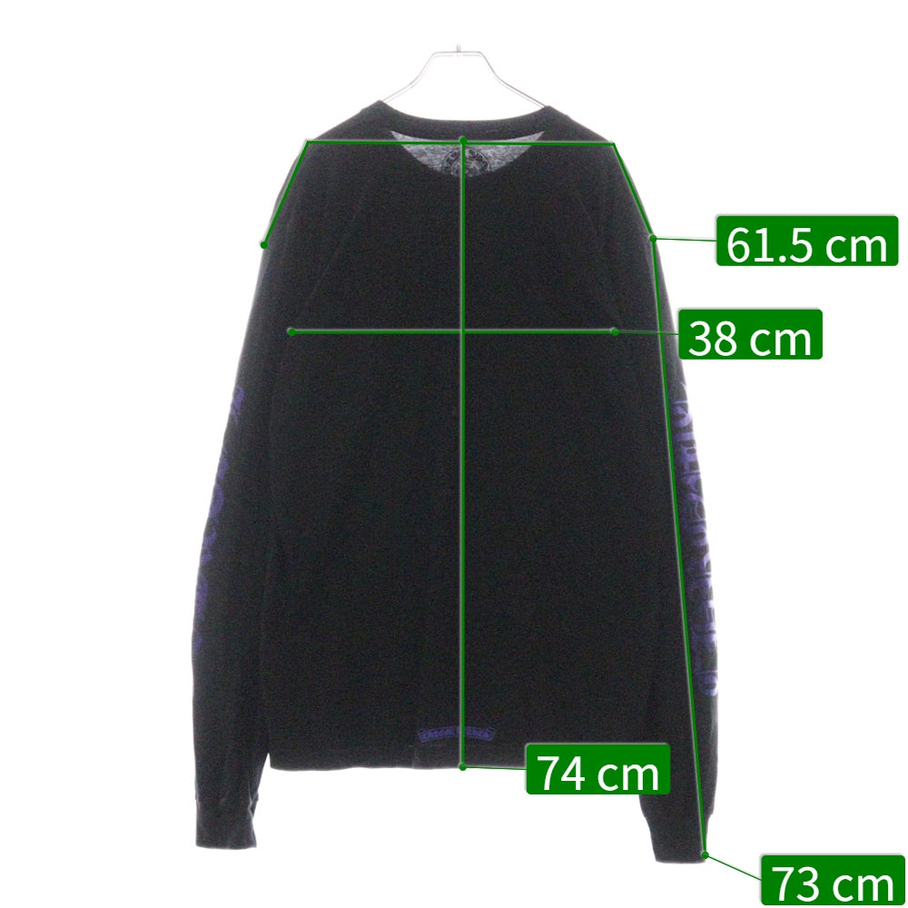 CHROME HEARTS(クロムハーツ) Neck Logo L/S TEE ネックロゴ ロングスリーブカットソー 長袖Tシャツ ブラック×パープル