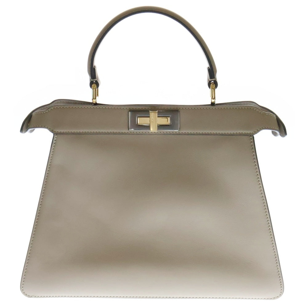 FENDI(フェンディ) ピーカブー アイシーユー ミディアム 2WAY レザー ショルダーバッグ ハンドバッグ ベージュ レディース 8BN321