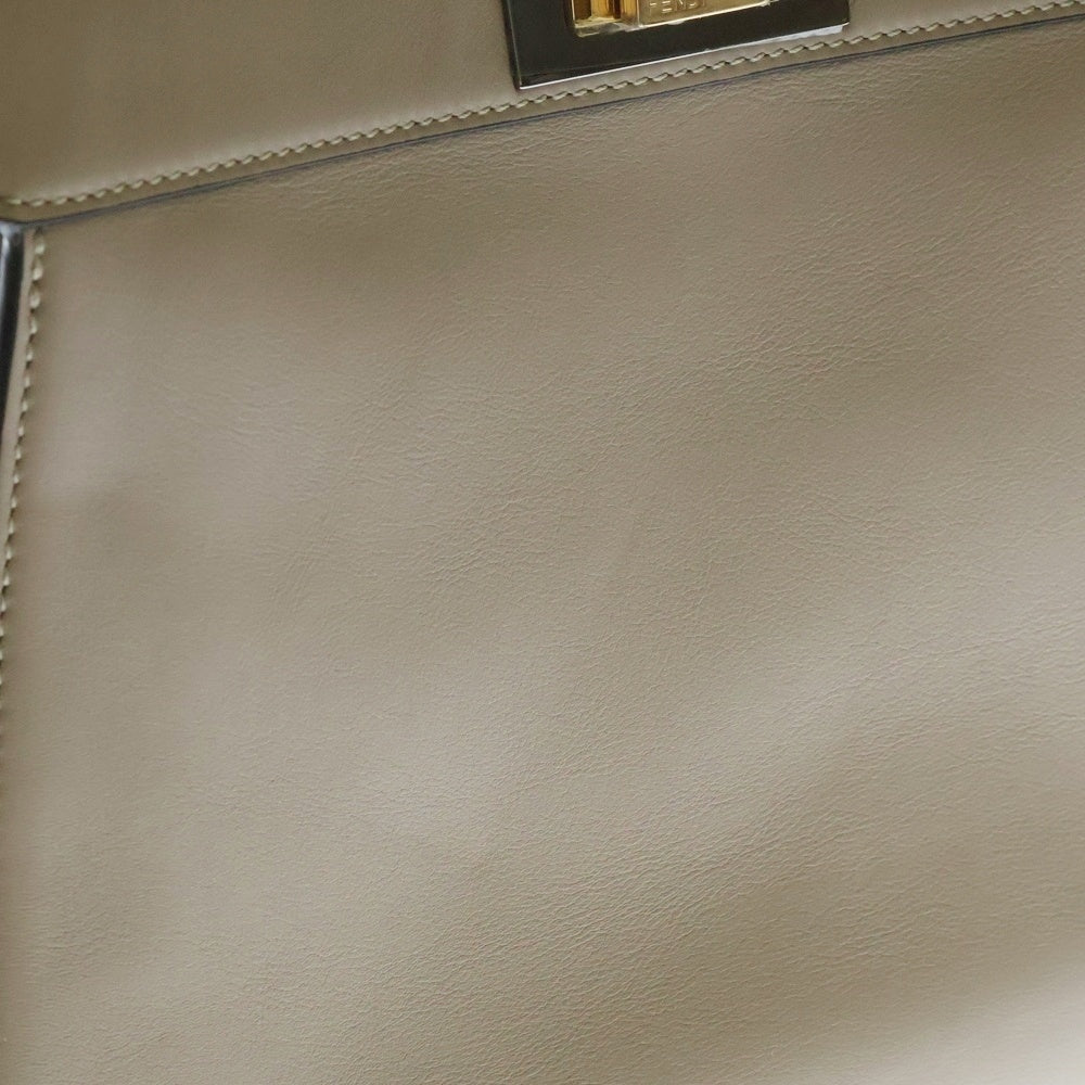 FENDI(フェンディ) ピーカブー アイシーユー ミディアム 2WAY レザー ショルダーバッグ ハンドバッグ ベージュ レディース 8BN321