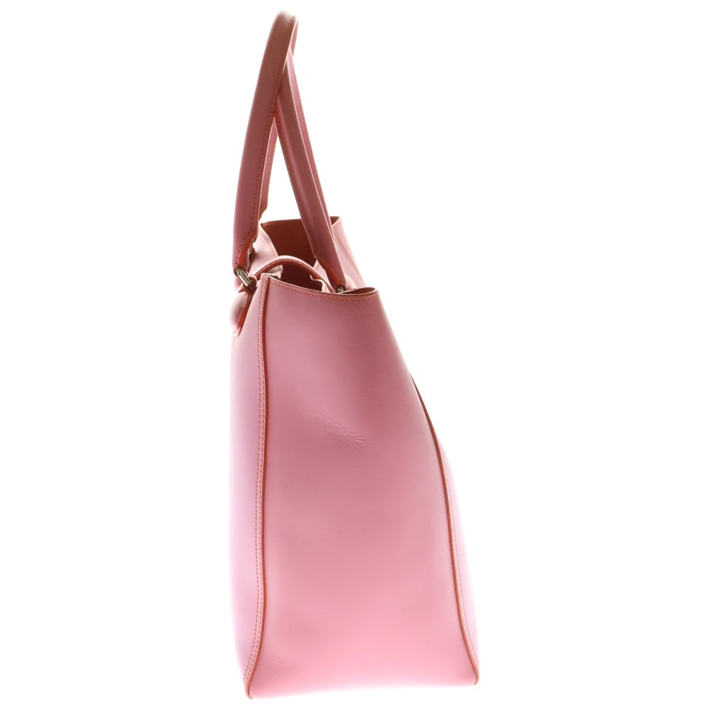 LOEWE(ロエベ) レオ トートバッグ ハンドバッグ シルバー金具 ピンク×オレンジ/レザー