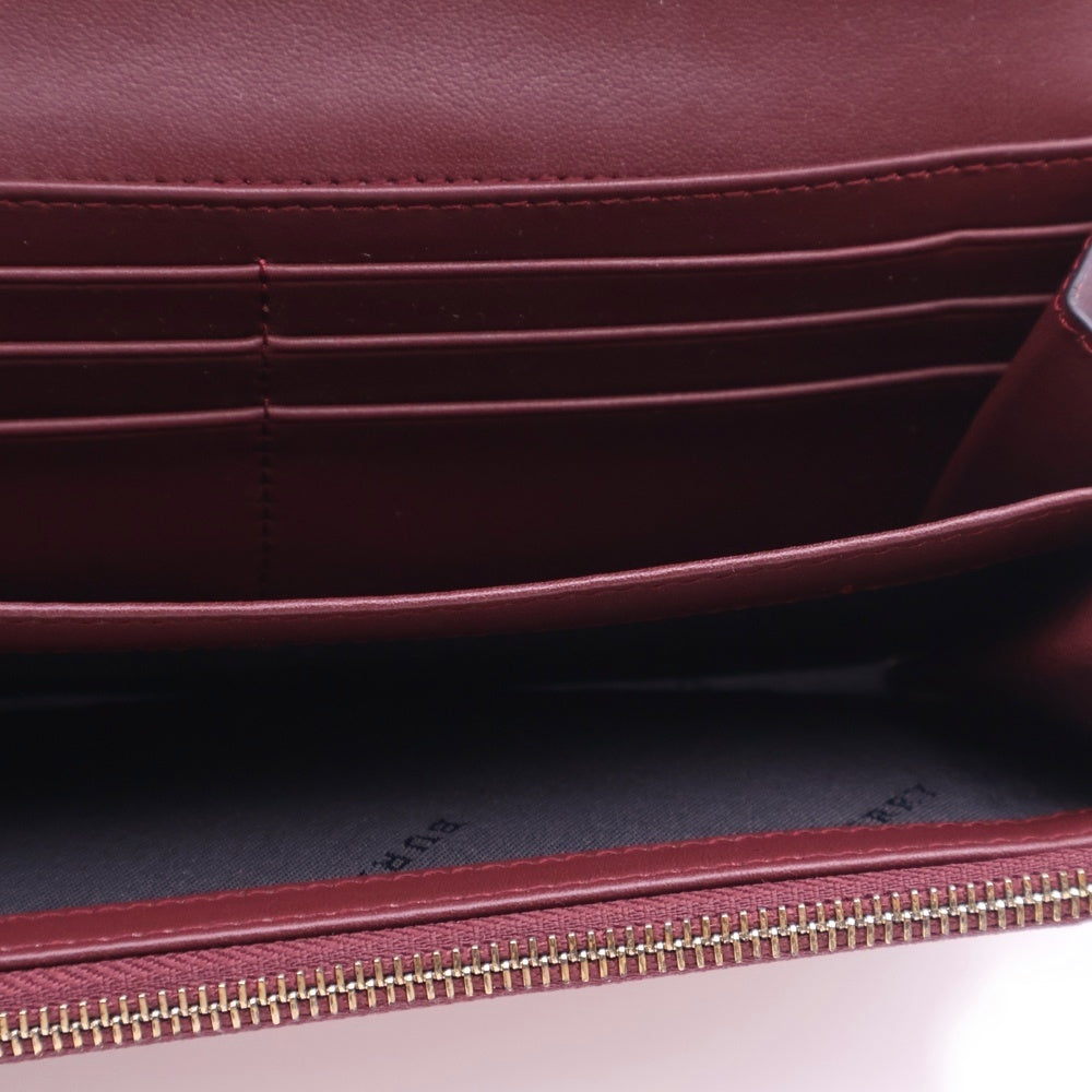 BURBERRY(バーバリー) ノバチェック 長財布 ロングウォレット カードケース ベージュ×ボルドー マルチカラー レザー