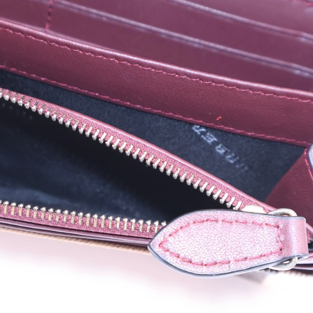 BURBERRY(バーバリー) ノバチェック 長財布 ロングウォレット カードケース ベージュ×ボルドー マルチカラー レザー
