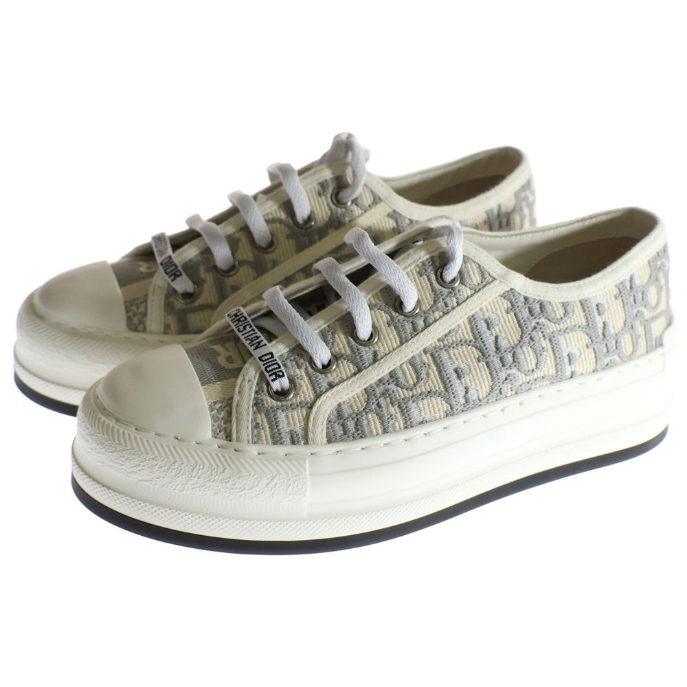 Christian Dior(クリスチャンディオール) Walk'n'Dior ウォーキン ディオール トロッター柄 オブリーク キャンバス ローカットシューズ スニーカー ホワイト/グレー レディース KCK211OBE S33G