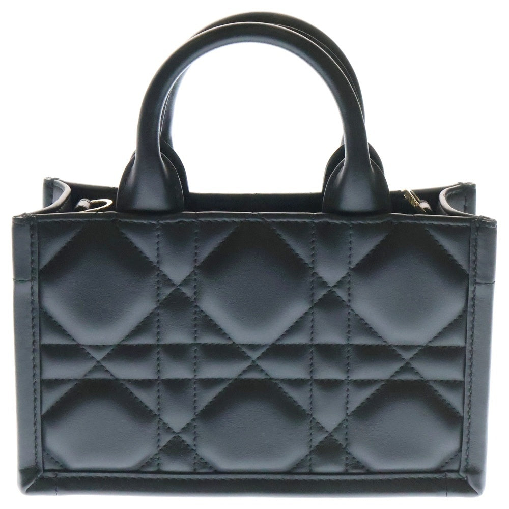 Christian Dior(クリスチャンディオール) Book Tote mini ブックトートミニ マクロカナージュ 2WAY レザーハンドバッグ ショルダーバッグ ブラック レディース S5573OWHP_M900