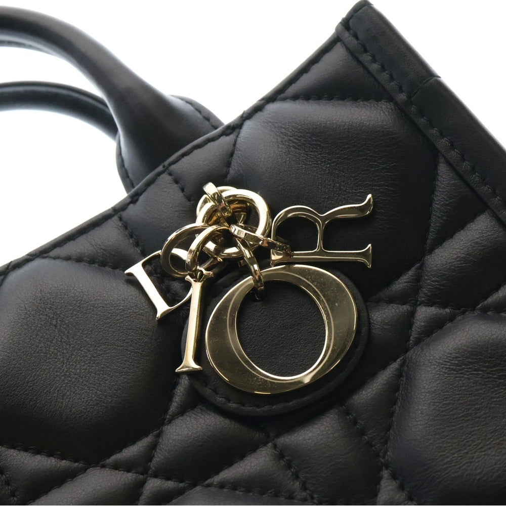 Christian Dior(クリスチャンディオール) Book Tote mini ブックトートミニ マクロカナージュ 2WAY レザーハンドバッグ ショルダーバッグ ブラック レディース S5573OWHP_M900