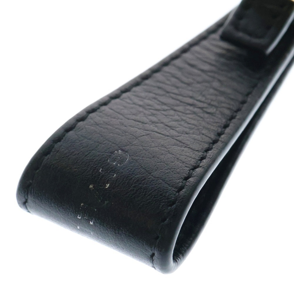 GIVENCHY(ジバンシィ) ロゴプリント レザー キーホルダー シルバー/ゴールド金具 ブラック