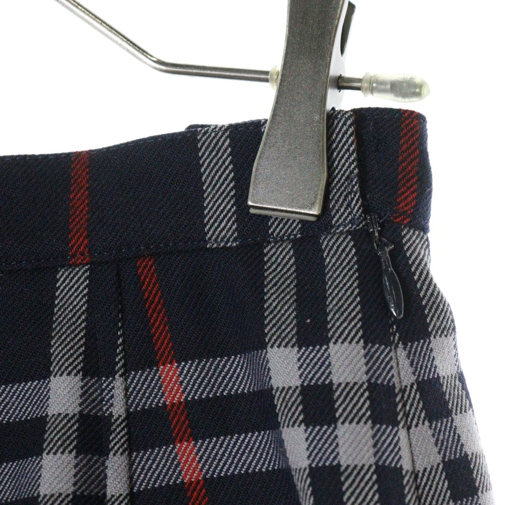 BURBERRY(バーバリー) ノバチェック 総柄 プリーツ ミディアム フレアスカート ネイビー レディース FXA03-007