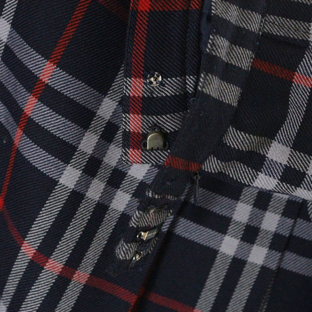 BURBERRY(バーバリー) ノバチェック 総柄 プリーツ ミディアム フレアスカート ネイビー レディース FXA03-007