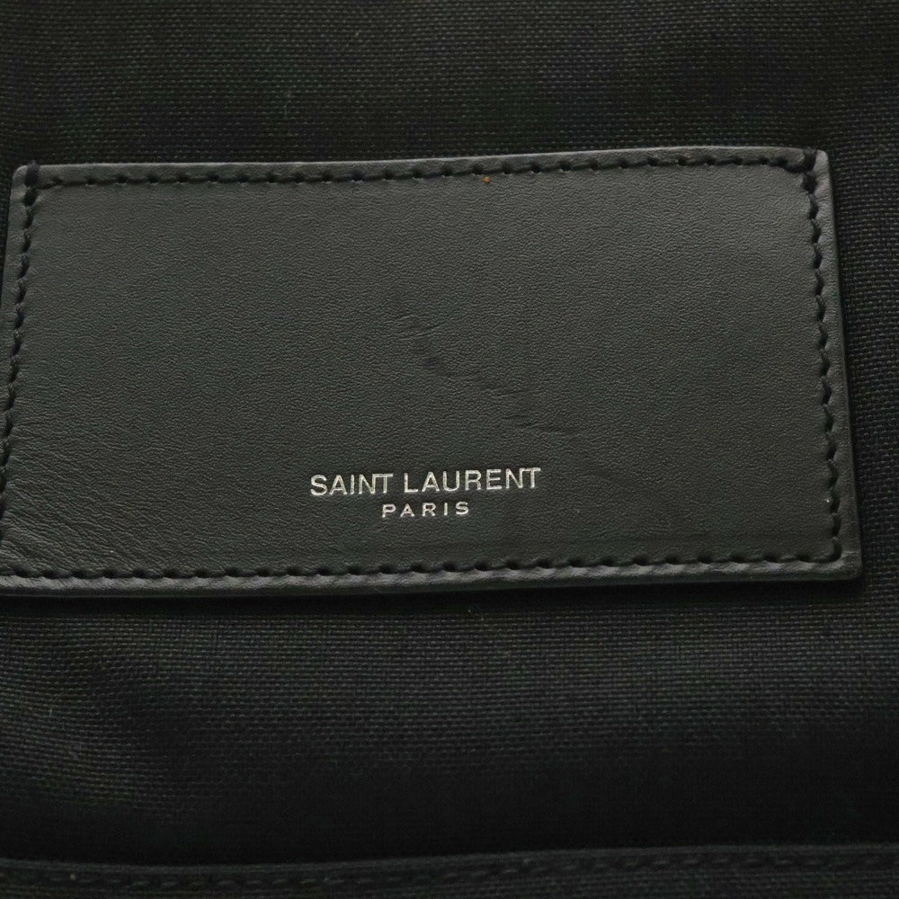 SAINT LAURENT PARIS(サンローランパリ) リュックサック バックパック ブラック×カーキ ナイロン シルバー金具