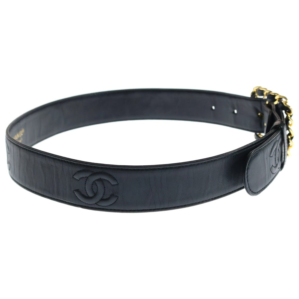 CHANEL(シャネル) チェーンバックル ココマーク ベルト ゴールド金具 レザー