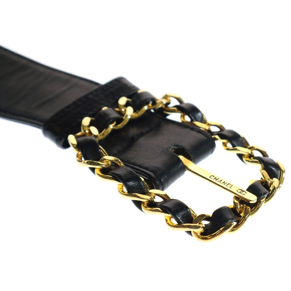CHANEL(シャネル) チェーンバックル ココマーク ベルト ゴールド金具 レザー