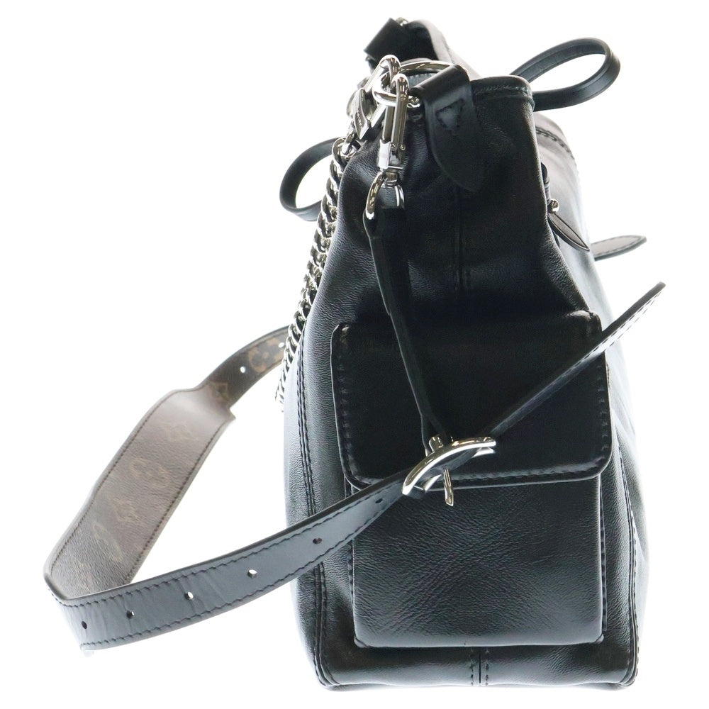 LOUIS VUITTON(ルイヴィトン) モノグラム×レザー キャリーオールカーゴ バイブ PM M24861 ブラック レザー ICタイプ ワンショルダーバッグ