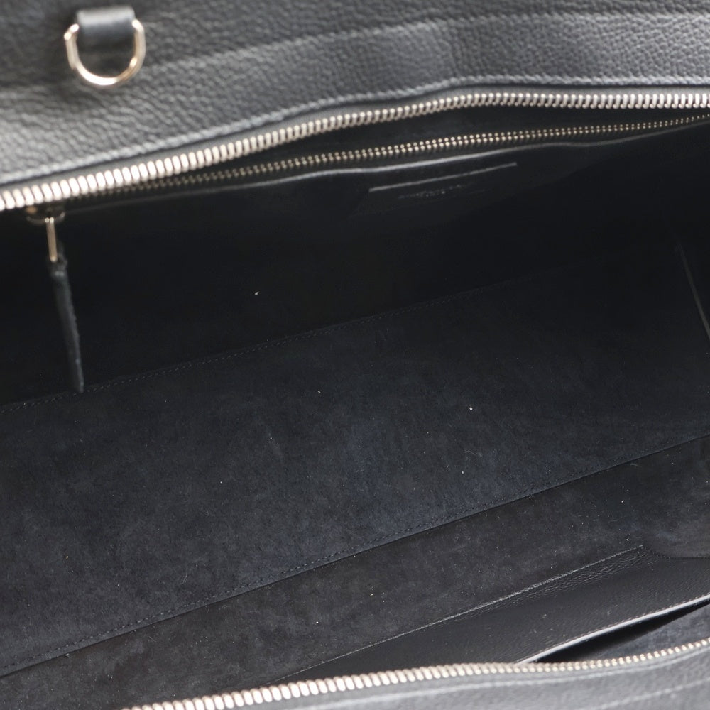 SAINT LAURENT PARIS(サンローランパリ) カバリヴゴーシュ カサンドラロゴ スウェード切り替え コンビレザー 2WAY ハンド ショルダーバッグ シルバー金具 ブラック 448967